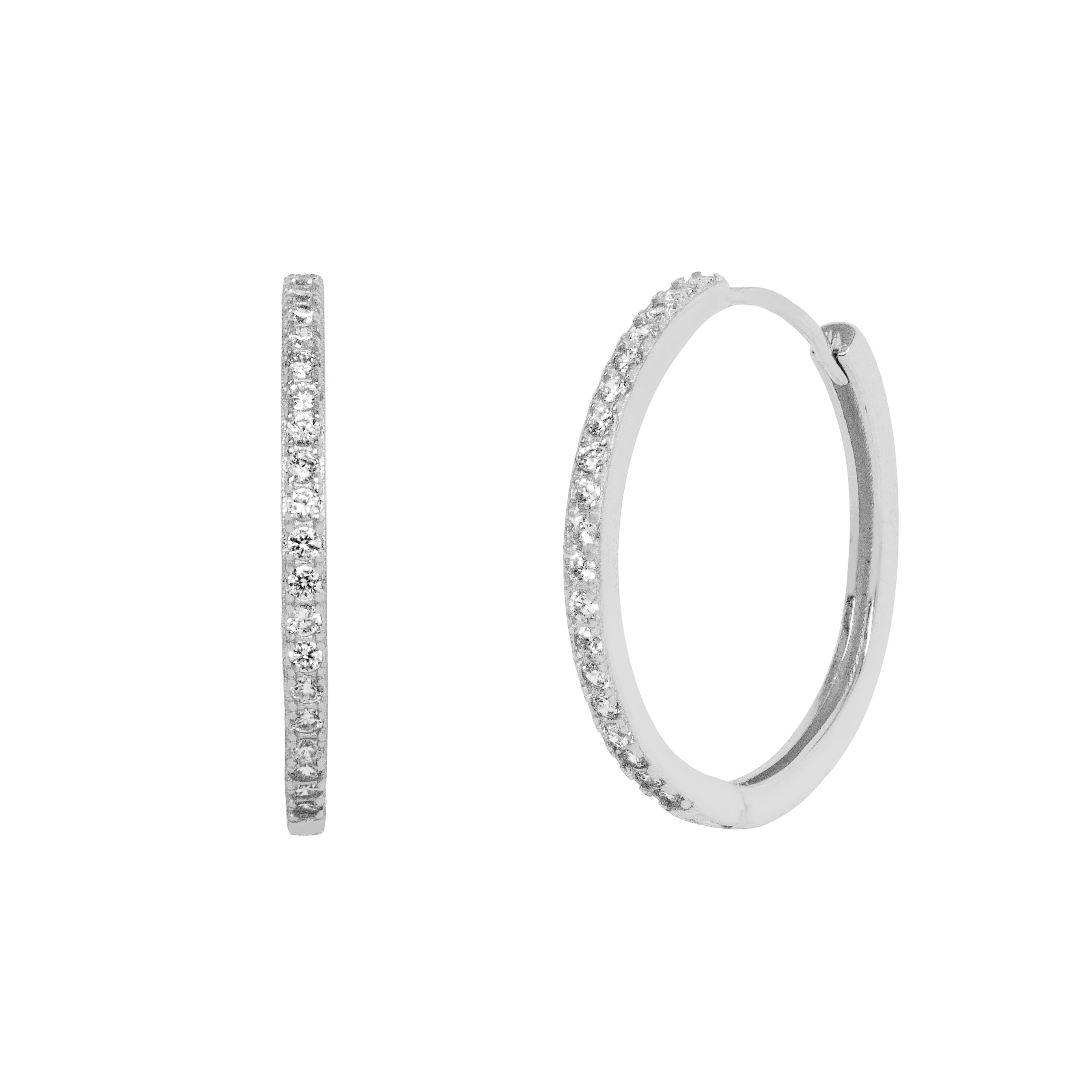 Bailey Hoop Earrings in Silver - Image 3