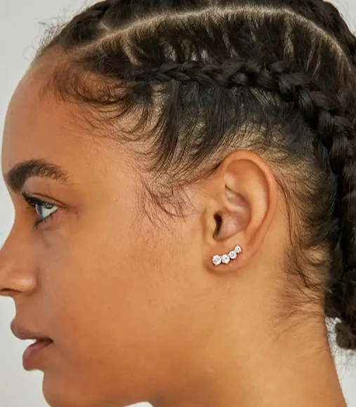 Kayleigh Stud Earring in Gold - Image 4