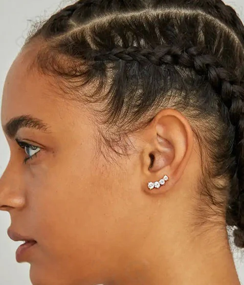 Kayleigh Stud Earring in Silver - Image 4