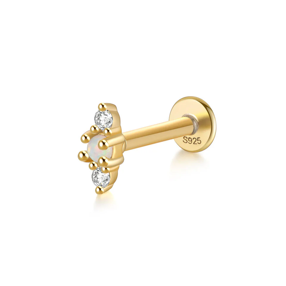Monroe Flat Back Stud Earring in Gold - Image 4