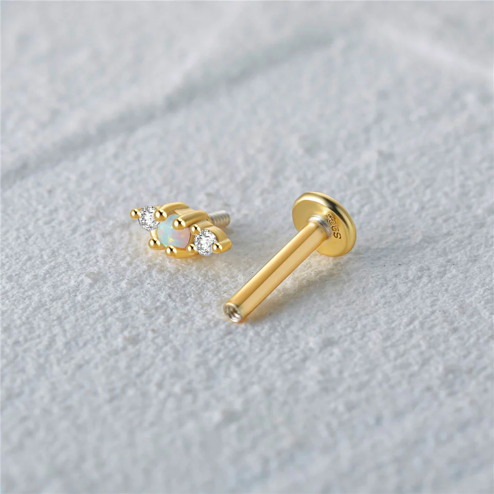 Monroe Flat Back Stud Earring in Gold - Image 5