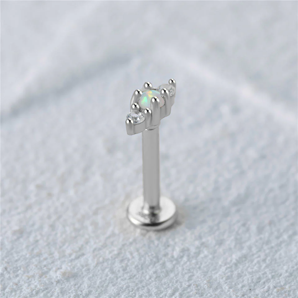 Monroe Flat Back Stud Earring in Silver - Image 5