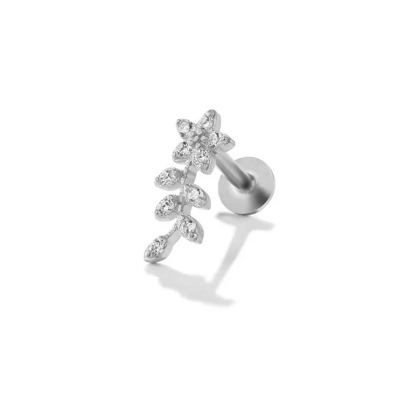 Neveah Flat Back Stud Earring in Silver - Image 3