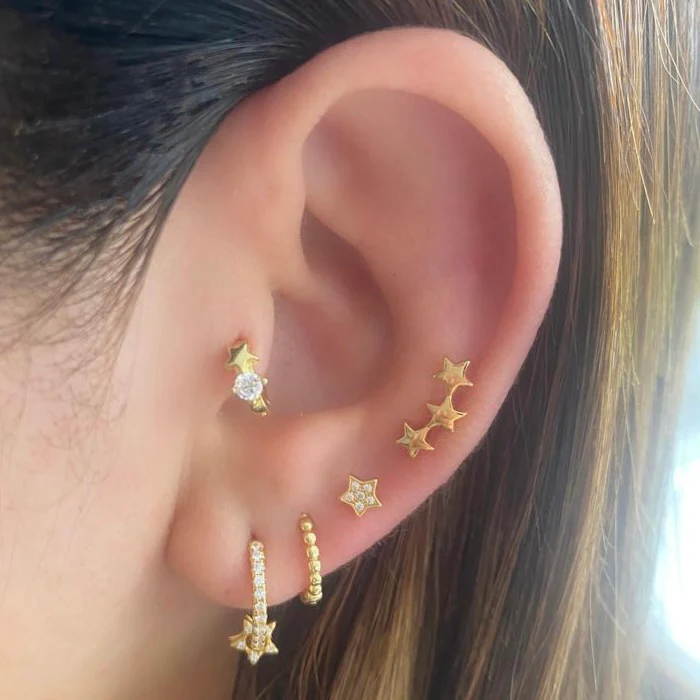 Nova Stud Earring in Gold - Image 3