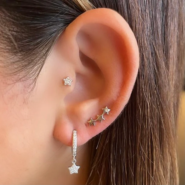 Nova Stud Earring in Silver - Image 3