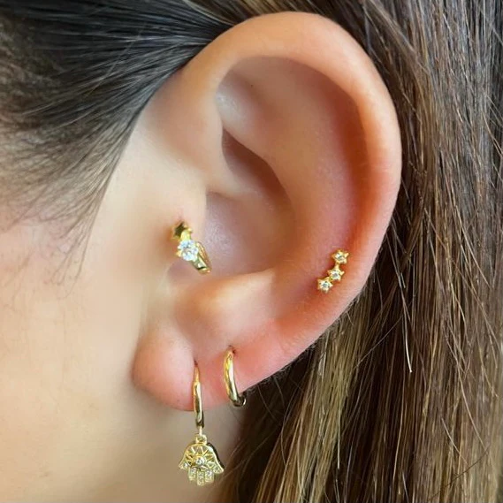 Penelope Stud Earring in Gold - Image 3